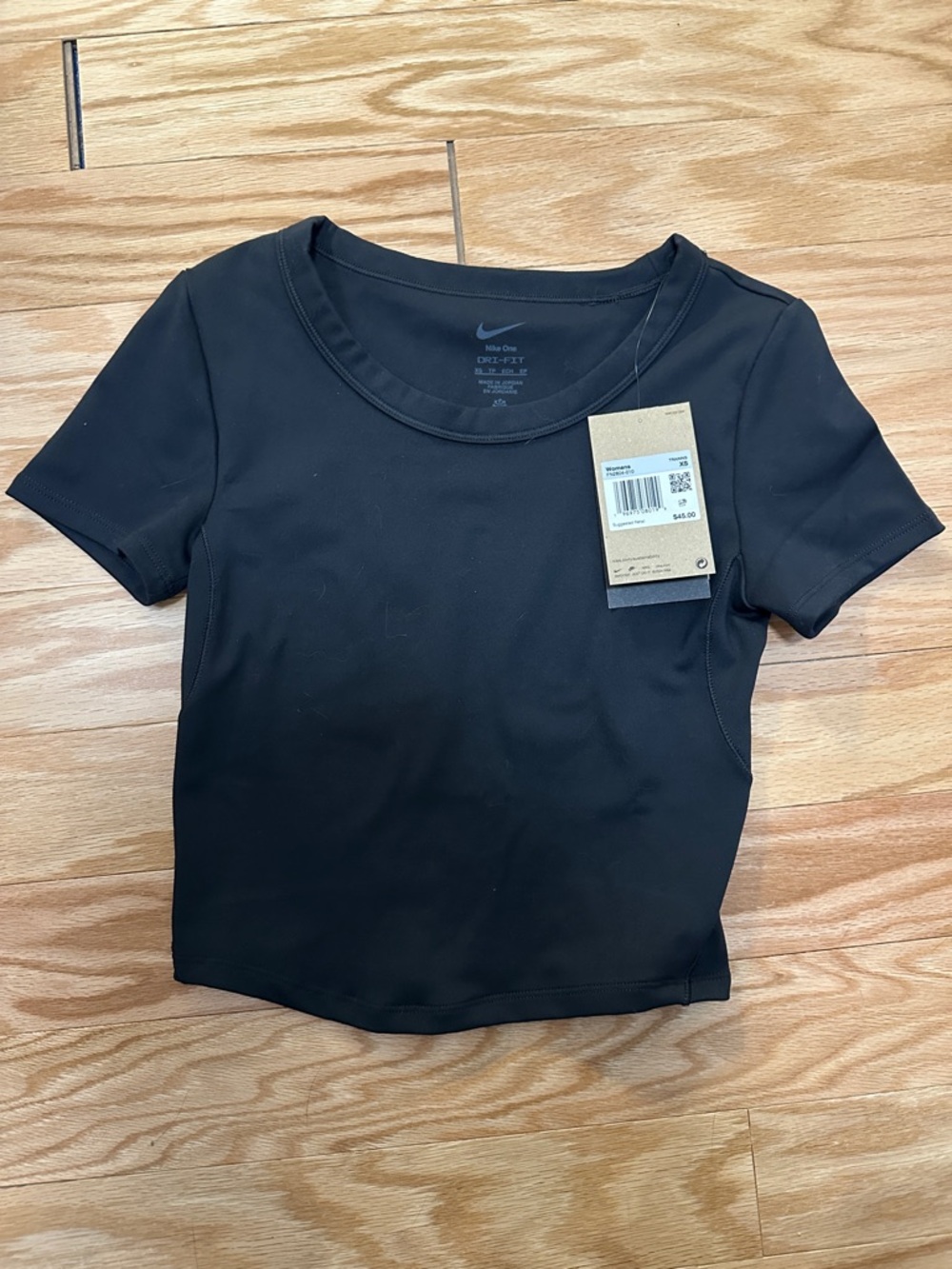 Nike Black Short-Sleeve Crop Top